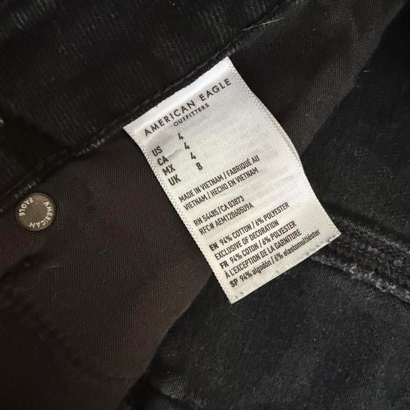 American Eagle Black Denim Front Button Down Skirt - Picture 3 of 4